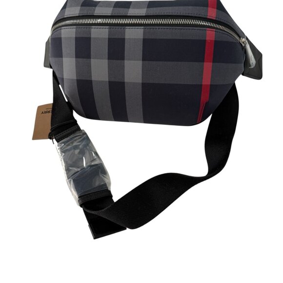 Burberry Navy Grey IP Check Canvas Leather MD Sonny Belt Bag - Picture 4 of 16